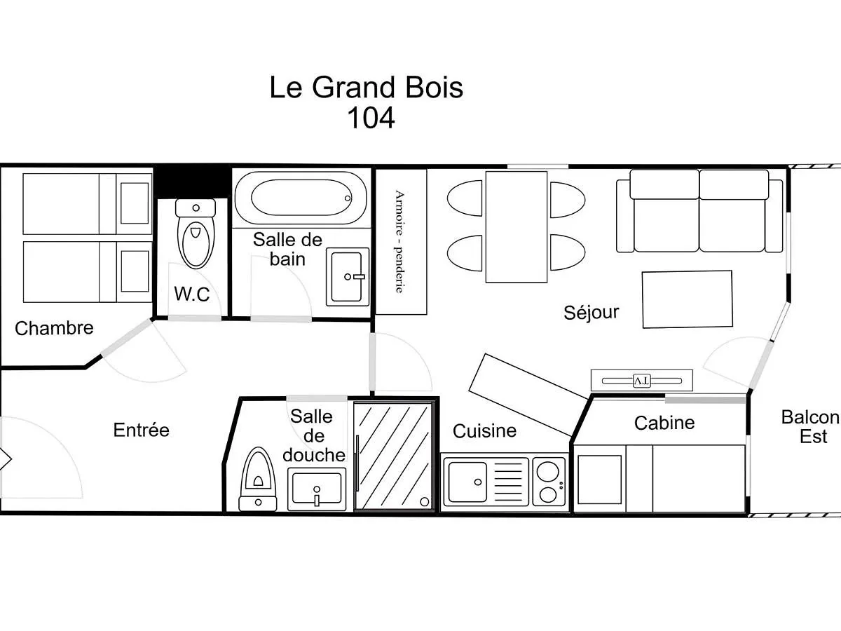 Appartement Skis Aux Pieds, 6 Pers, 2 Pieces Cabine, Balcon, La Tania - Fr-1-182A-7 Courchevel 0*,  France